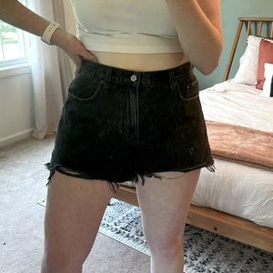 Black A&F Denim Shorts